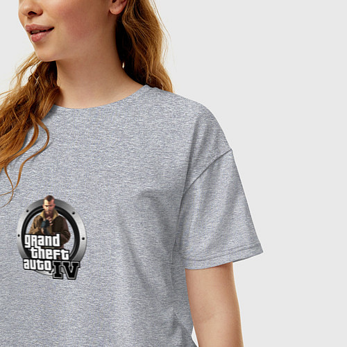 Женская футболка оверсайз Grand Theft Auto 4 / Меланж – фото 3