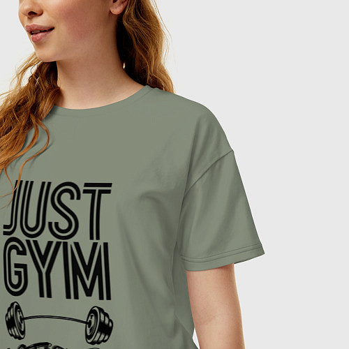 Женская футболка оверсайз Just gym / Авокадо – фото 3