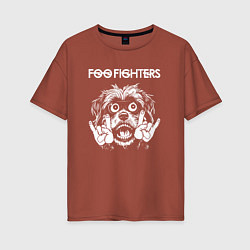 Футболка оверсайз женская Foo Fighters rock dog, цвет: кирпичный