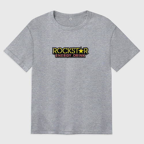 Женская футболка оверсайз Rockstar energy logo / Меланж – фото 1