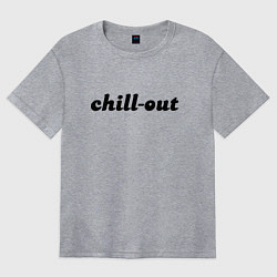 Футболка оверсайз женская Расслабляющий отдых - фраза, цвет: меланж