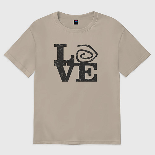 Женская футболка оверсайз Love true detective / Миндальный – фото 1