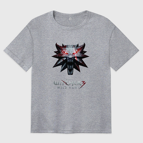Женская футболка оверсайз The Witcher logo / Меланж – фото 1
