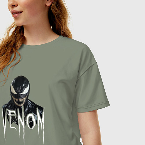 Женская футболка оверсайз Симбиот Веном / Авокадо – фото 3