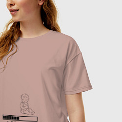 Футболка оверсайз женская Baby loading, цвет: пыльно-розовый — фото 2