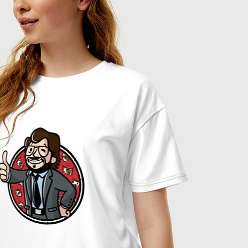 Женская футболка оверсайз Крутой профессор / Белый – фото 3