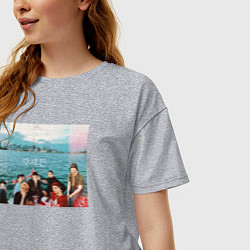 Футболка оверсайз женская Got7 на фоне сеула, цвет: меланж — фото 2