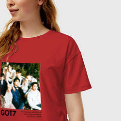 Футболка оверсайз женская GOT7 группа основание, цвет: красный — фото 2