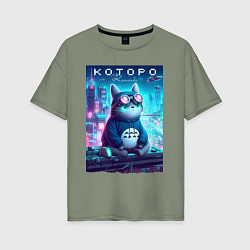 Футболка оверсайз женская Которо - коллаба, цвет: авокадо