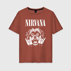 Футболка оверсайз женская Nirvana rock dog, цвет: кирпичный