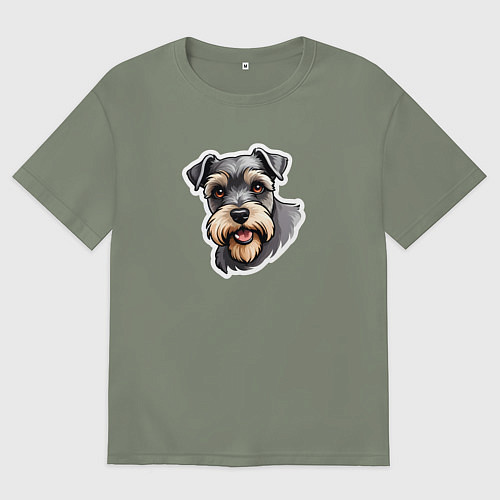 Женская футболка оверсайз Классный цвергшнауцер / Авокадо – фото 1