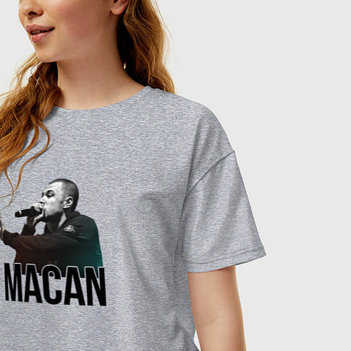 Женская футболка оверсайз Macan - Rap / Меланж – фото 3