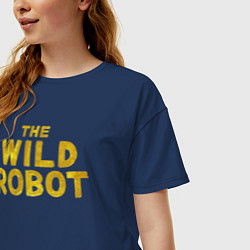 Футболка оверсайз женская The wild robot logo, цвет: тёмно-синий — фото 2