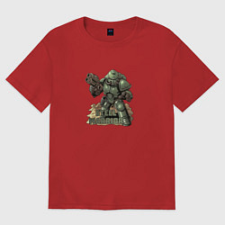 Футболка оверсайз женская Стальной воин, цвет: красный