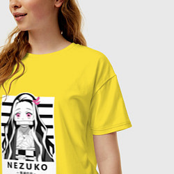 Футболка оверсайз женская Nezuko girl hunter one, цвет: желтый — фото 2