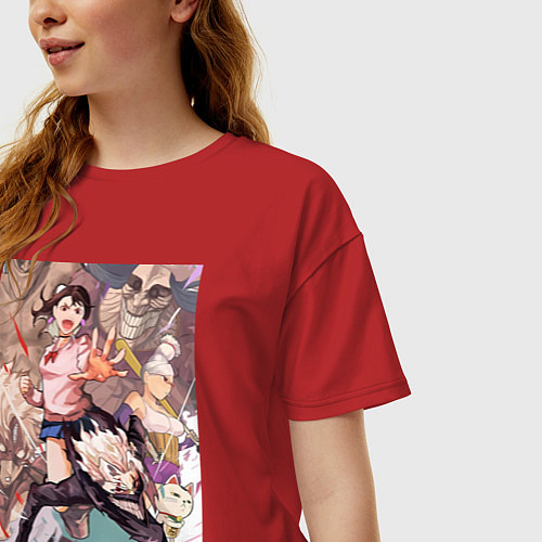 Женская футболка оверсайз Дандадан: Кэн Такакура / Красный – фото 3