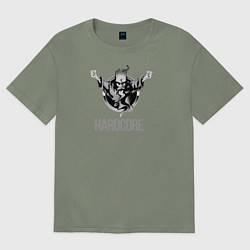 Футболка оверсайз женская Hardcore will never die, цвет: авокадо