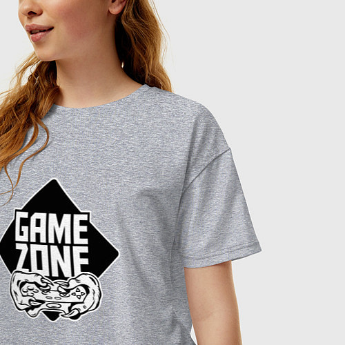 Женская футболка оверсайз Game zone / Меланж – фото 3