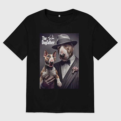 Женская футболка оверсайз Крёстный отец держит своего щенка - мем / Черный – фото 1