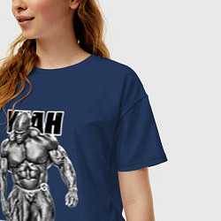 Футболка оверсайз женская Ronnie Coleman- yeah buddy, цвет: тёмно-синий — фото 2