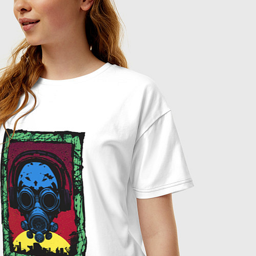 Женская футболка оверсайз Новый взгляд на будущее / Белый – фото 3