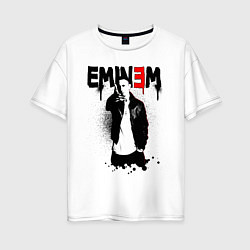 Футболка оверсайз женская Eminem finger, цвет: белый