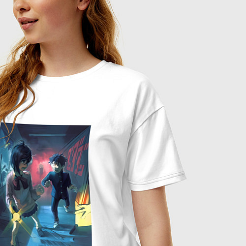 Женская футболка оверсайз Дандадан: Момо Аясэ / Белый – фото 3