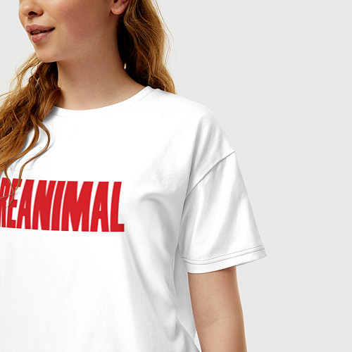 Женская футболка оверсайз Reanimal logo / Белый – фото 3
