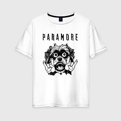 Футболка оверсайз женская Paramore - rock dog, цвет: белый