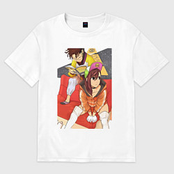 Футболка оверсайз женская Дандадан: Момо Аясэ, цвет: белый