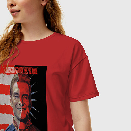 Женская футболка оверсайз Американский символ / Красный – фото 3