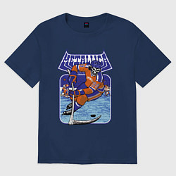 Футболка оверсайз женская Metallica - hockey, цвет: тёмно-синий