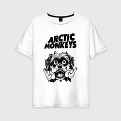 Футболка оверсайз женская Arctic Monkeys - rock dog, цвет: белый