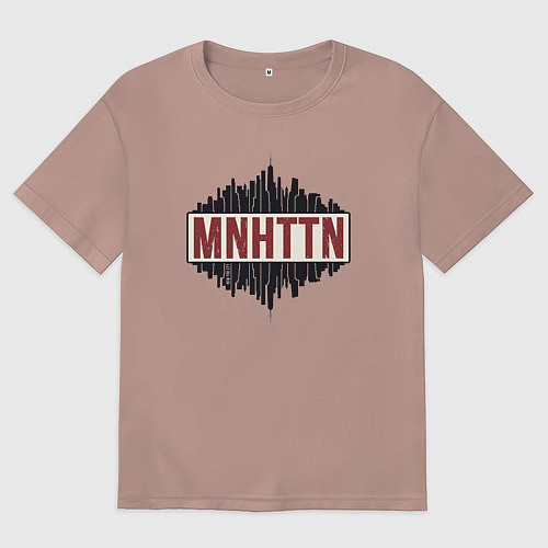 Женская футболка оверсайз New York Manhattan / Пыльно-розовый – фото 1