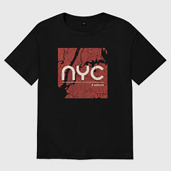 Футболка оверсайз женская Нью-Йорк зависимость, цвет: черный