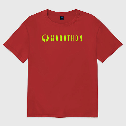 Женская футболка оверсайз Marthon logotype / Красный – фото 1