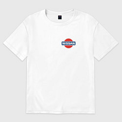 Женская футболка оверсайз Nissan logo auto steel