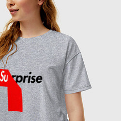 Футболка оверсайз женская Surprise, цвет: меланж — фото 2