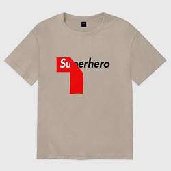 Футболка оверсайз женская Супергерой, цвет: миндальный