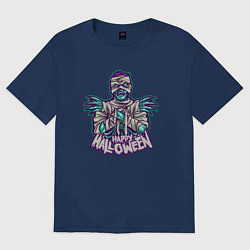 Футболка оверсайз женская Хэллоуин мумия, цвет: тёмно-синий