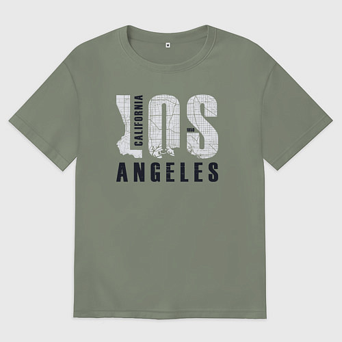 Женская футболка оверсайз Лос-Анджелес - Калифорния / Авокадо – фото 1