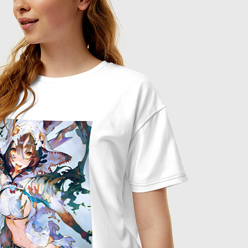 Женская футболка оверсайз Девушка секси / Белый – фото 3