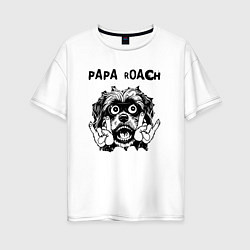 Футболка оверсайз женская Papa Roach - rock dog, цвет: белый