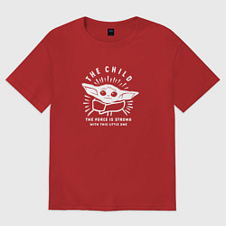Футболка оверсайз женская The Force is strong - Грогу, цвет: красный