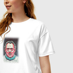 Футболка оверсайз женская Ганнибал Лектер из фильма Молчание Ягнят, цвет: белый — фото 2