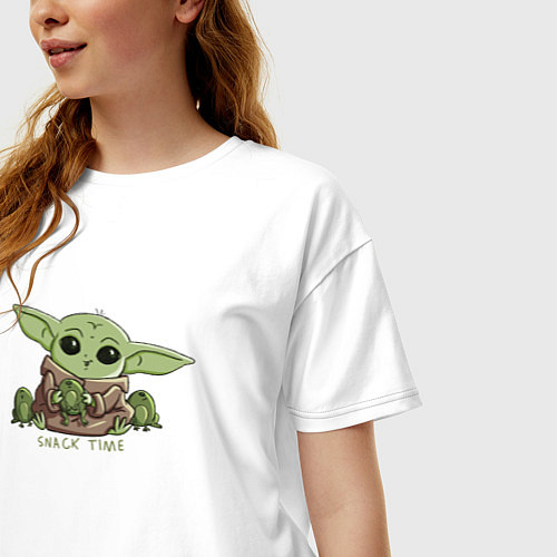 Женская футболка оверсайз Время перекуса / Белый – фото 3