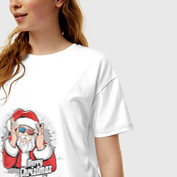 Футболка оверсайз женская Cool Santa, цвет: белый — фото 2