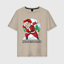 Футболка оверсайз женская Dab Santa, цвет: миндальный