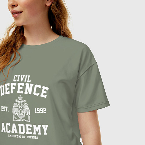 Женская футболка оверсайз Академия Гражданской Защиты МЧС России - АГЗ / Авокадо – фото 3