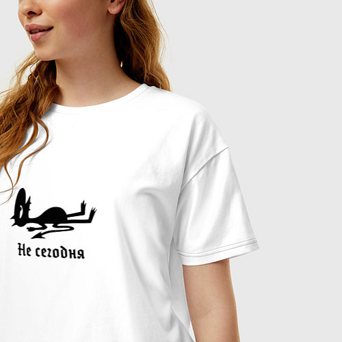 Женская футболка оверсайз Уставший чертенок / Белый – фото 3